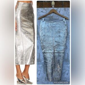 RETROFETE SILVER Liza Leather Skirt SIZE XS